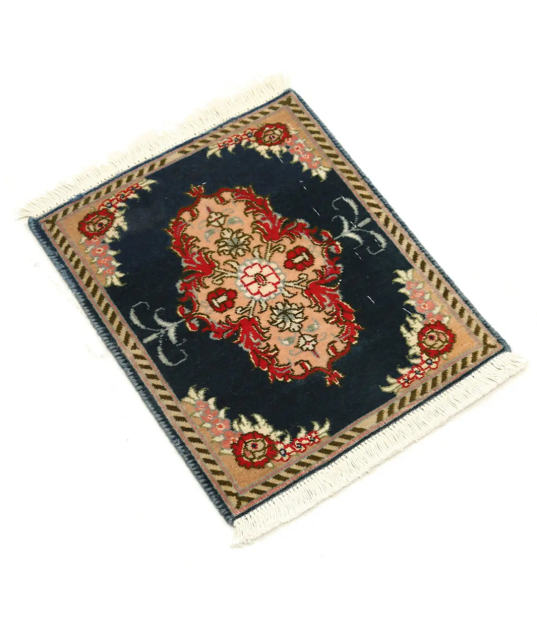 Hand Knotted Masterpiece Persian Tabriz Fine Wool Rug - 1'1'' x 1'3'' - Arteverk Rugs Area rug