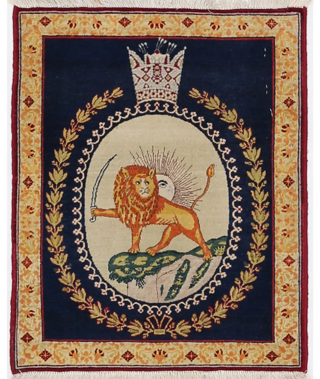 Hand Knotted Masterpiece Oriental Tabriz Fine Wool Rug - 1'5'' x 1'9''