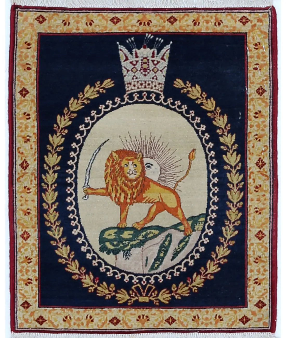 Hand Knotted Masterpiece Oriental Tabriz Fine Wool Rug - 1'5'' x 1'9''