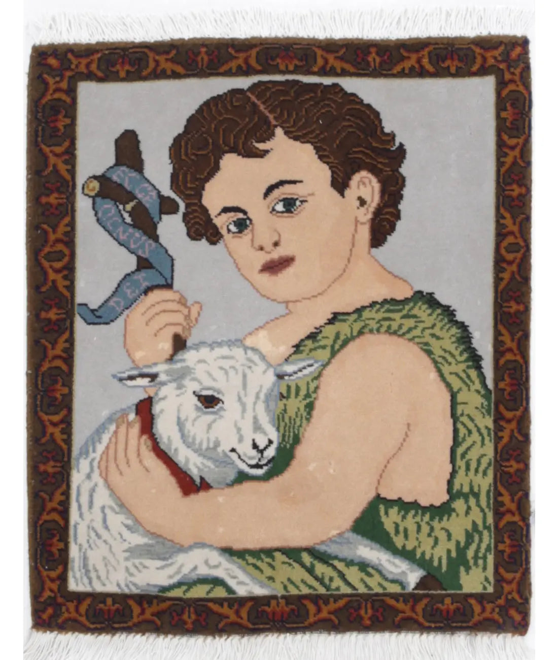 Alfombra de lana fina Tabriz persa anudada a mano - 1'6'' x 1'10''