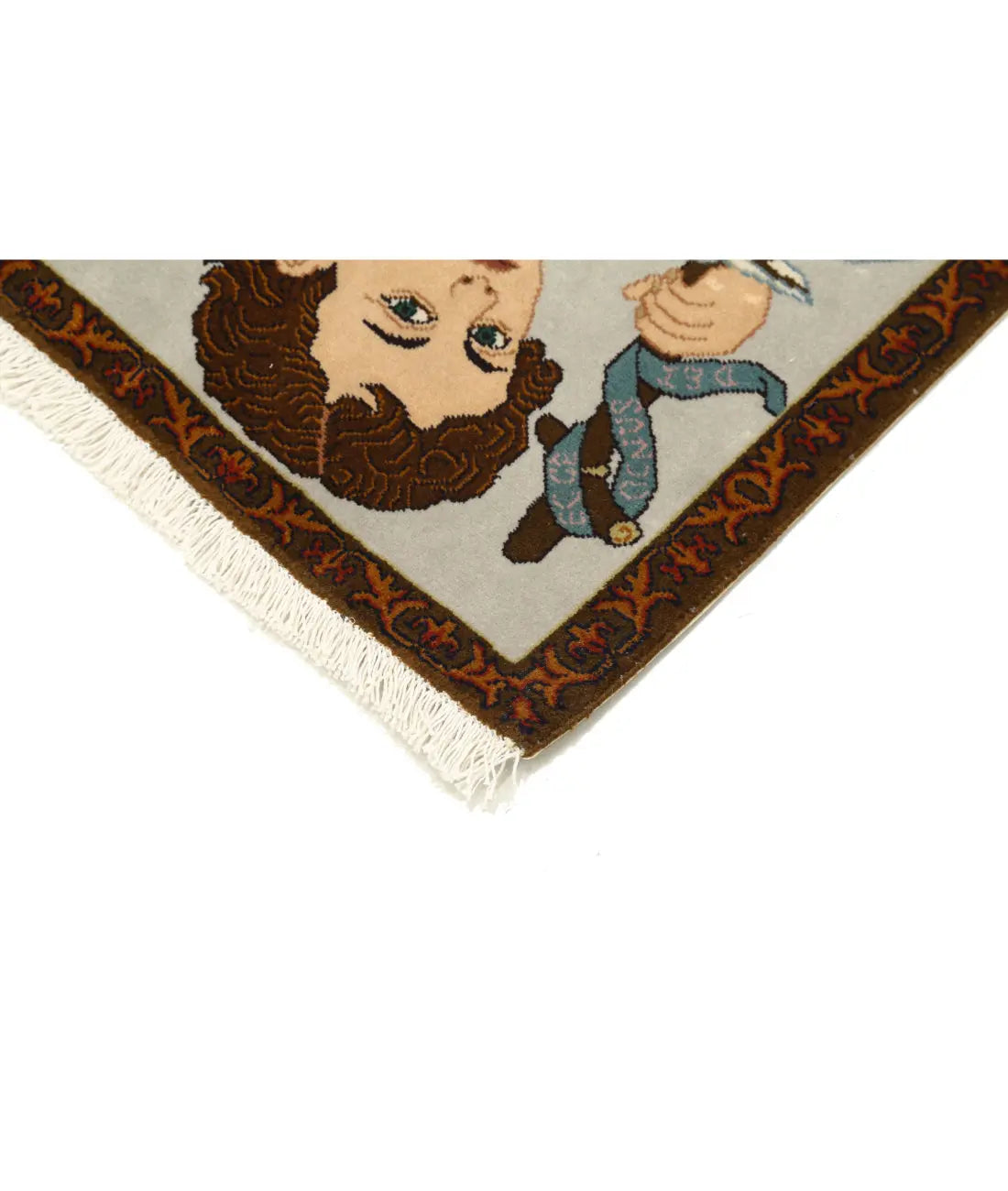 Alfombra de lana fina Tabriz persa anudada a mano - 1'6'' x 1'10''
