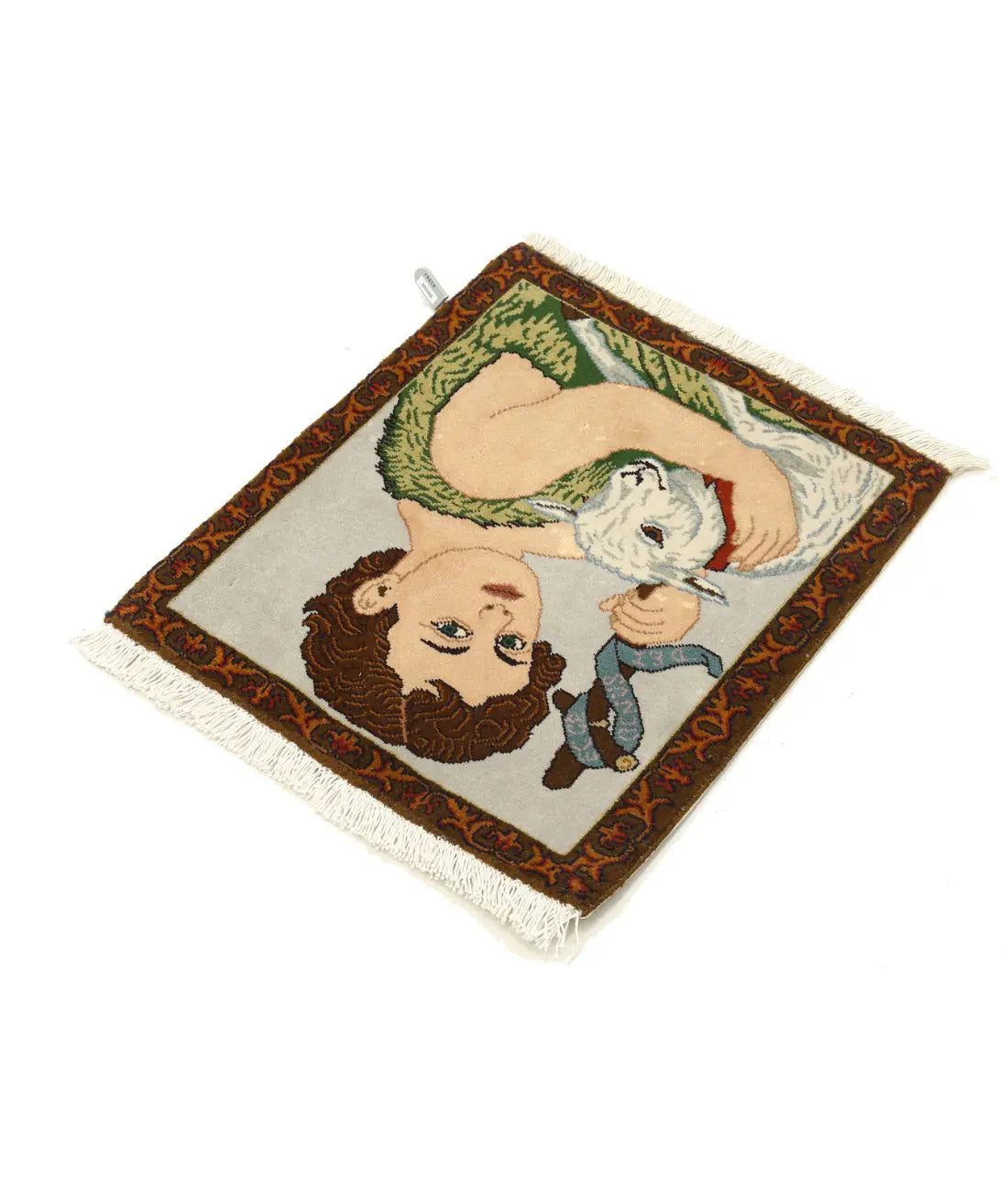 Hand Knotted Masterpiece Persian Tabriz Fine Wool Rug - 1'6'' x 1'10'' - Arteverk Rugs Area rug