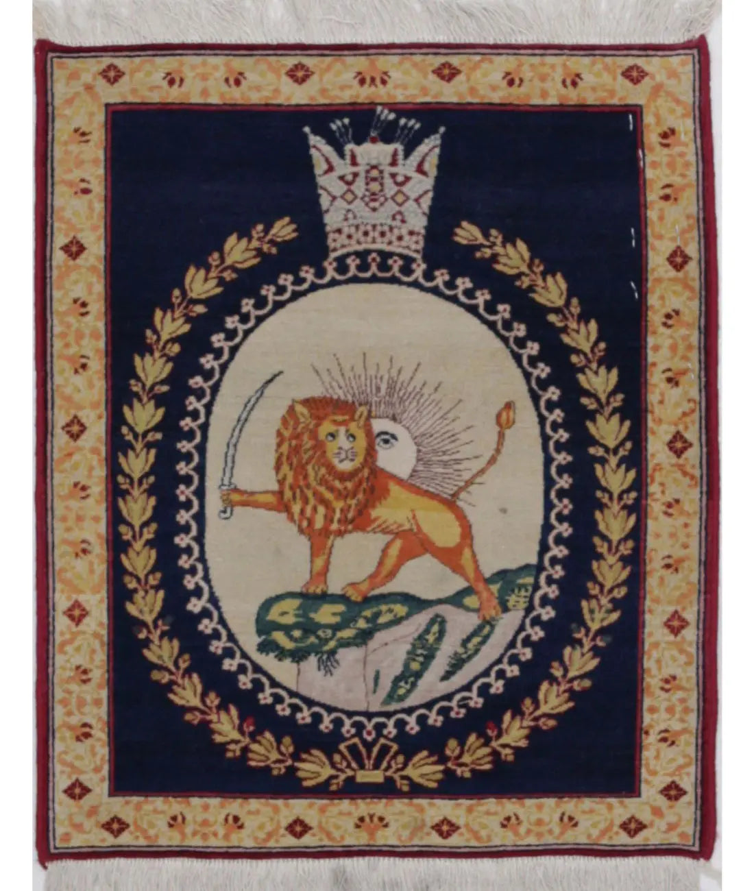 Hand Knotted Masterpiece Oriental Tabriz Fine Wool Rug - 1'6'' x 1'9''