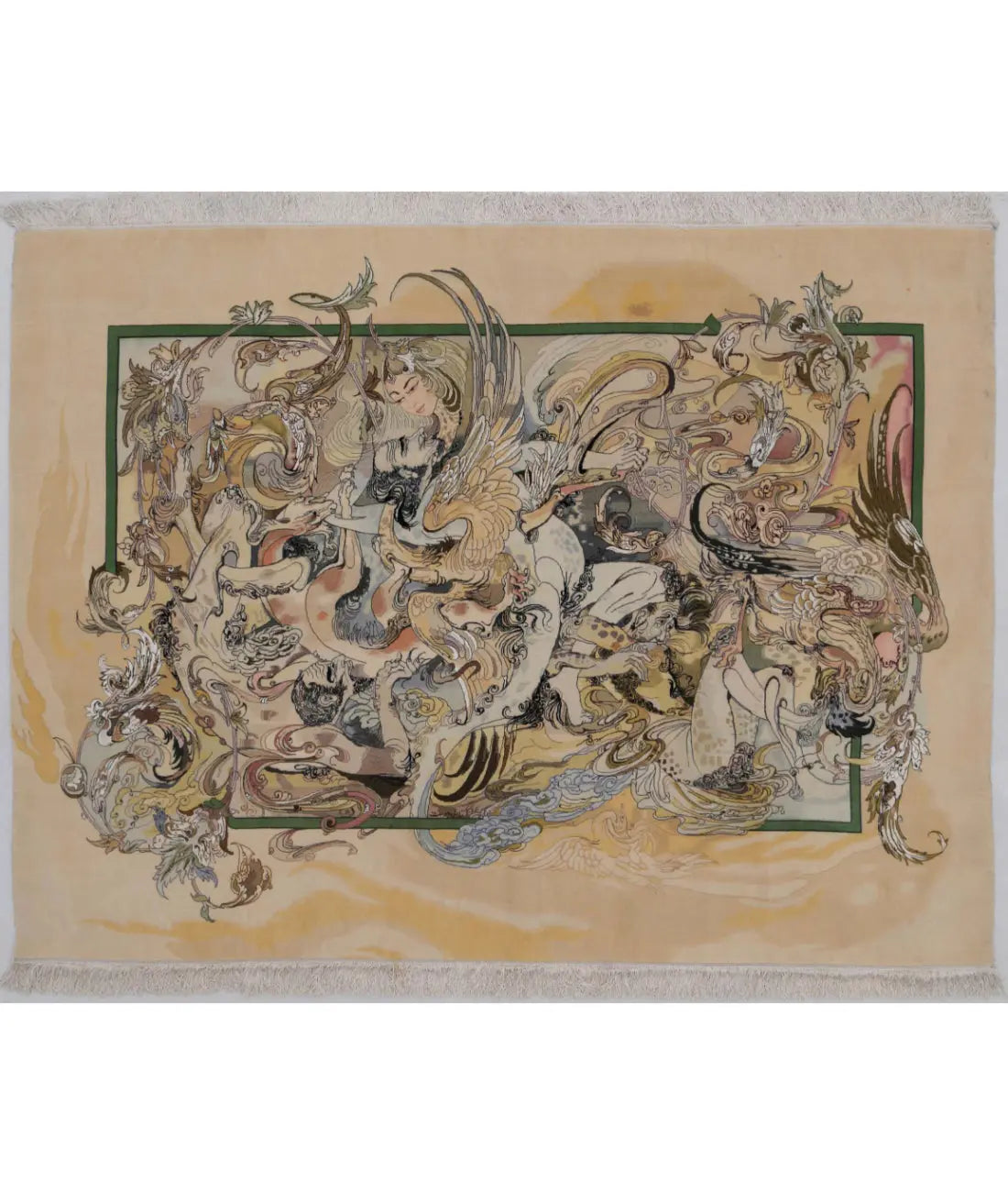 Hand Knotted Masterpiece Persian Tabriz Fine Wool Rug - 6&#39;4&#39;&#39; x 4&#39;7&#39;&#39; - Arteverk Rugs Area rug