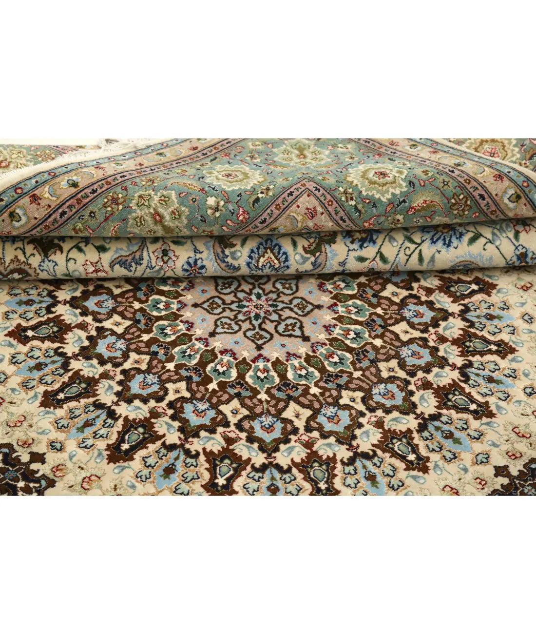 Hand Knotted Masterpiece Persian Tabriz Fine Wool Rug - 6'5'' x 6'7'' - Arteverk Rugs Area rug