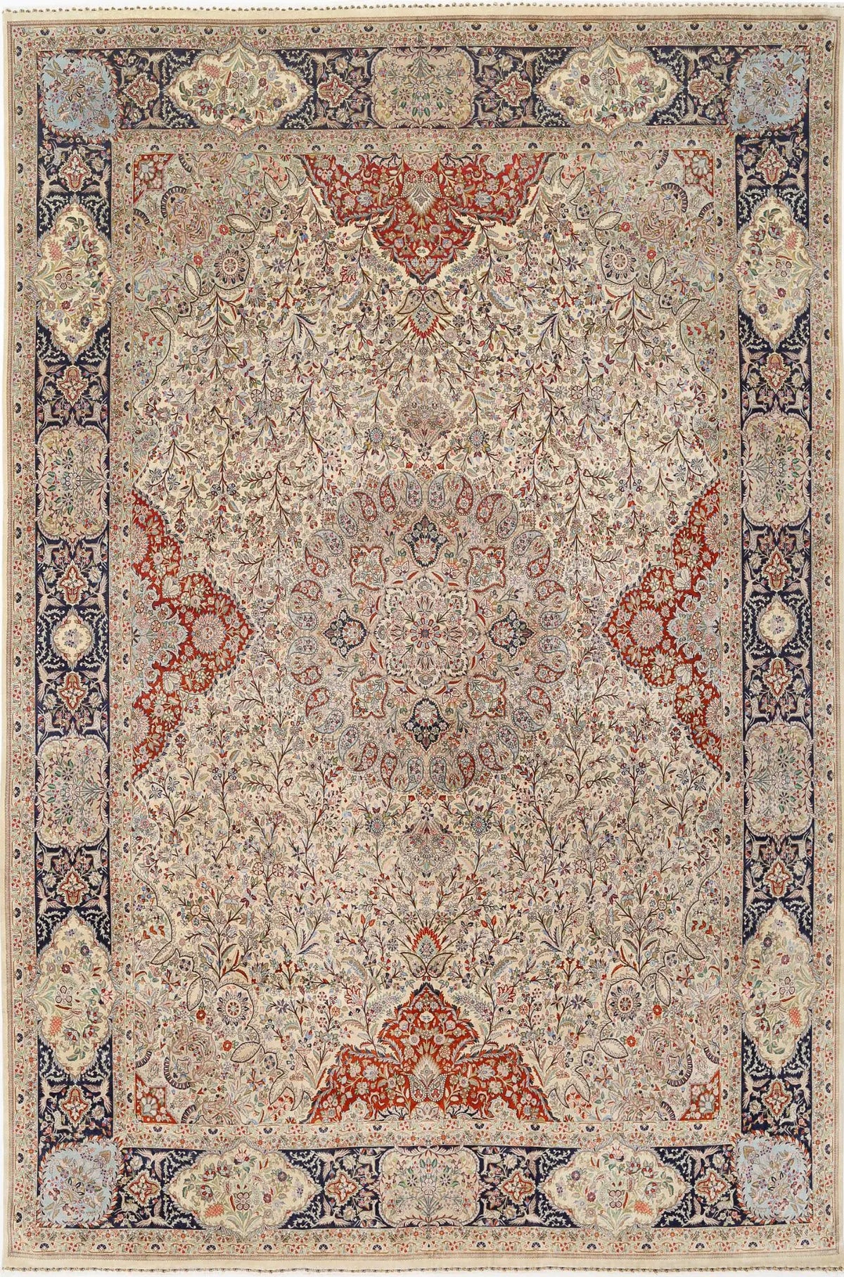 Hand Knotted Masterpiece Persian Tabriz Fine Wool &amp; Silk Rug - 12&#39;10&#39;&#39; x 19&#39;6&#39;&#39; - Arteverk Rugs Area rug