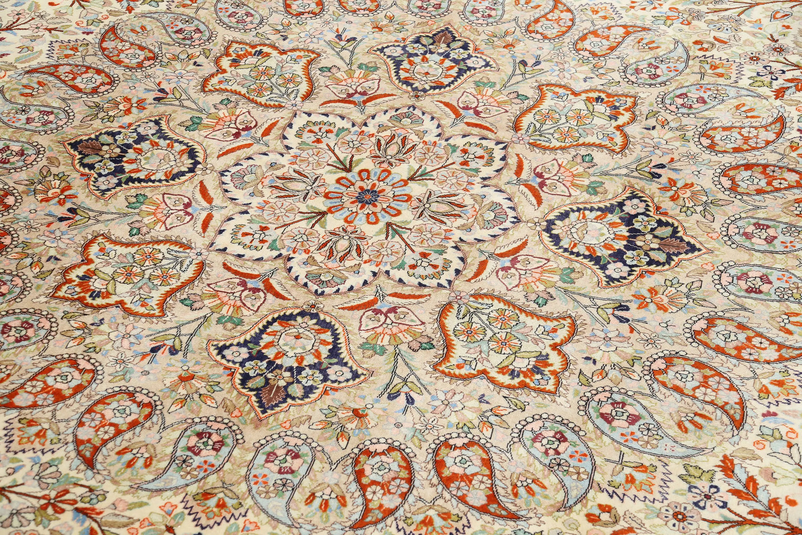 Hand Knotted Masterpiece Persian Tabriz Fine Wool & Silk Rug - 12'10'' x 19'6'' - Arteverk Rugs Area rug
