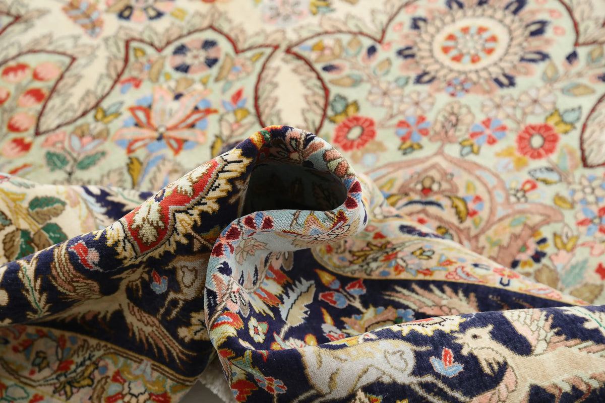 Hand Knotted Masterpiece Persian Tabriz Fine Wool & Silk Rug - 12'10'' x 19'6'' - Arteverk Rugs Area rug