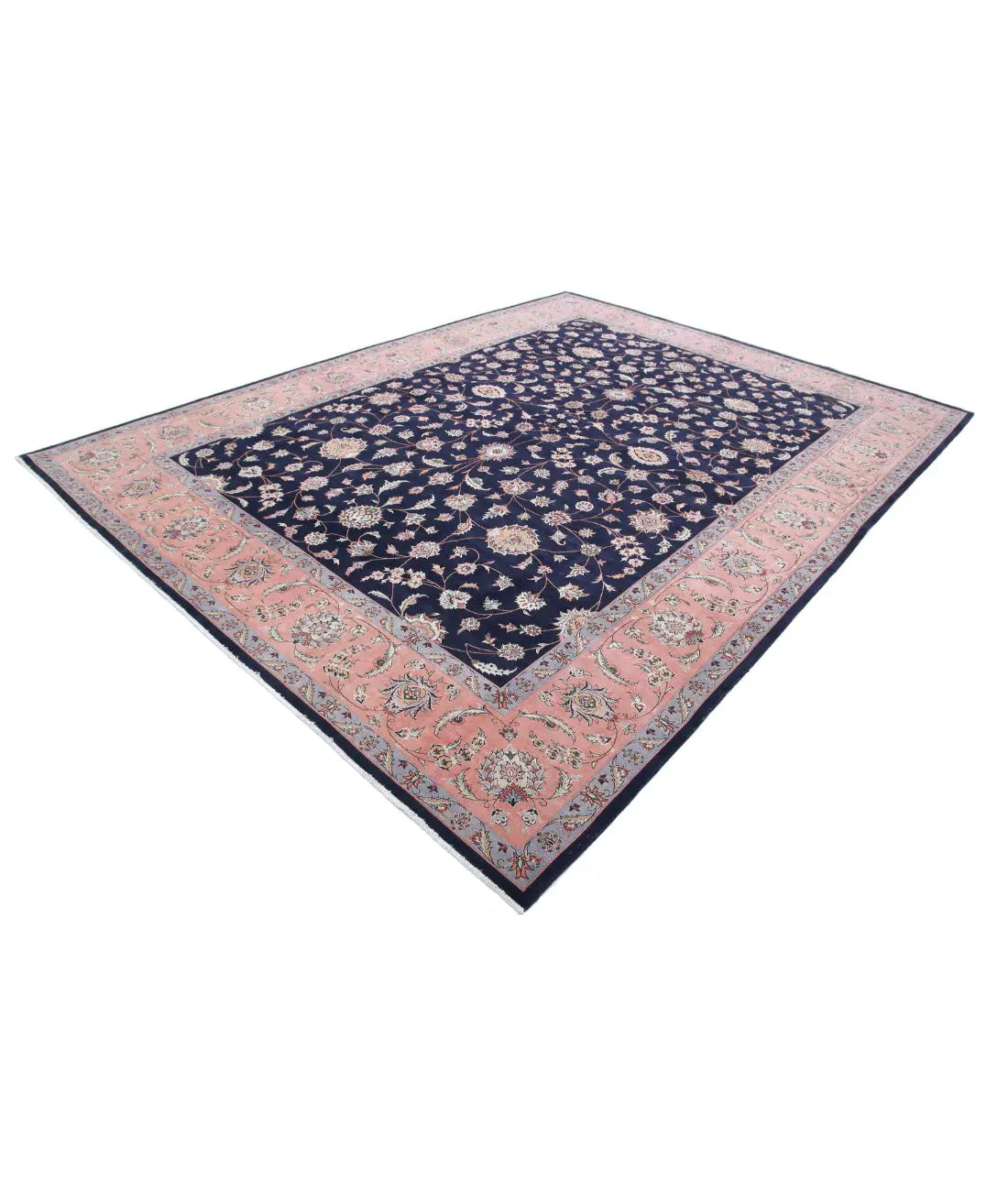 Hand Knotted Masterpiece Oriental Tabriz Fine Wool & Silk Rug - 9'2'' x 12'0''