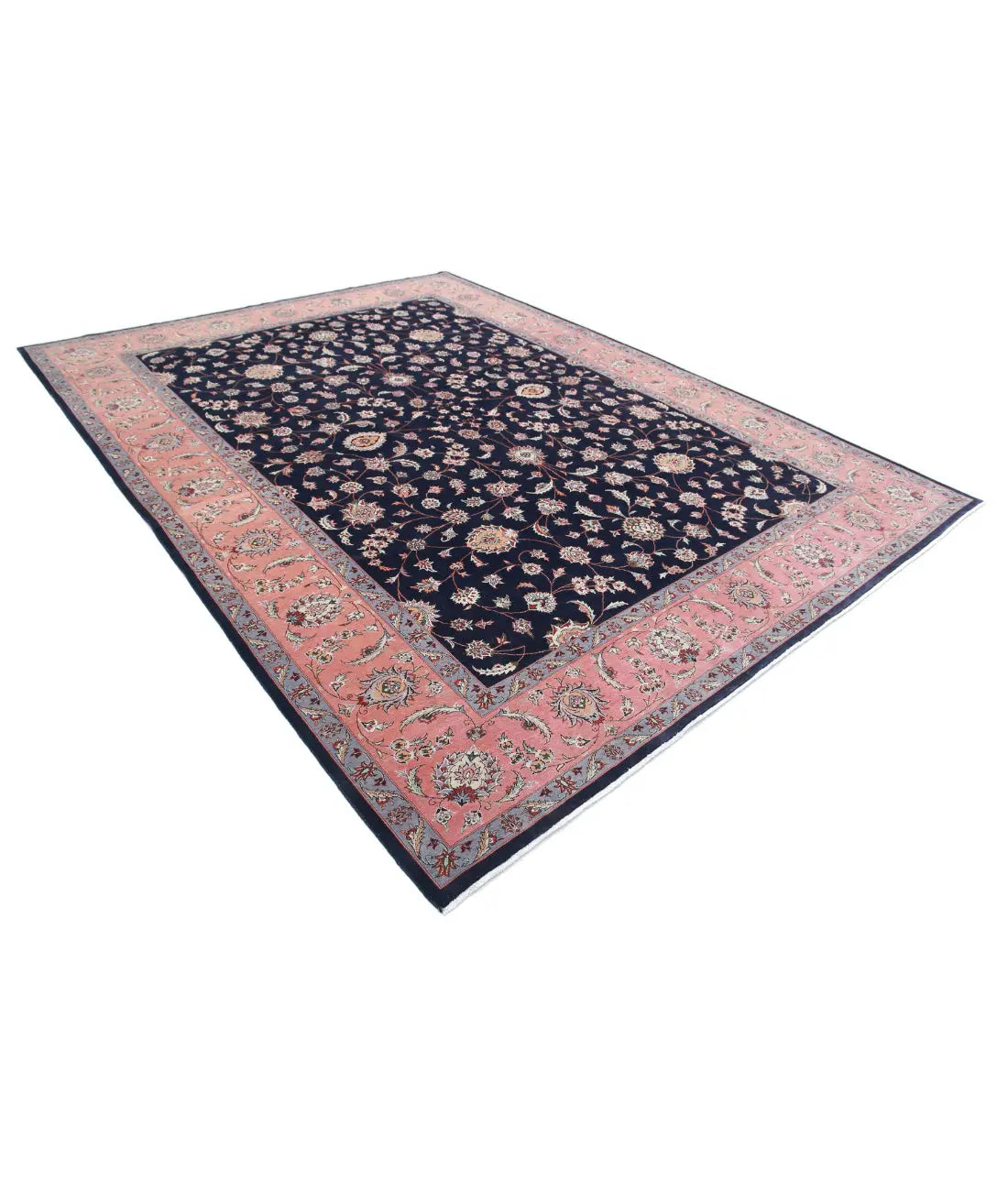 Hand Knotted Masterpiece Oriental Tabriz Fine Wool & Silk Rug - 9'2'' x 12'0''