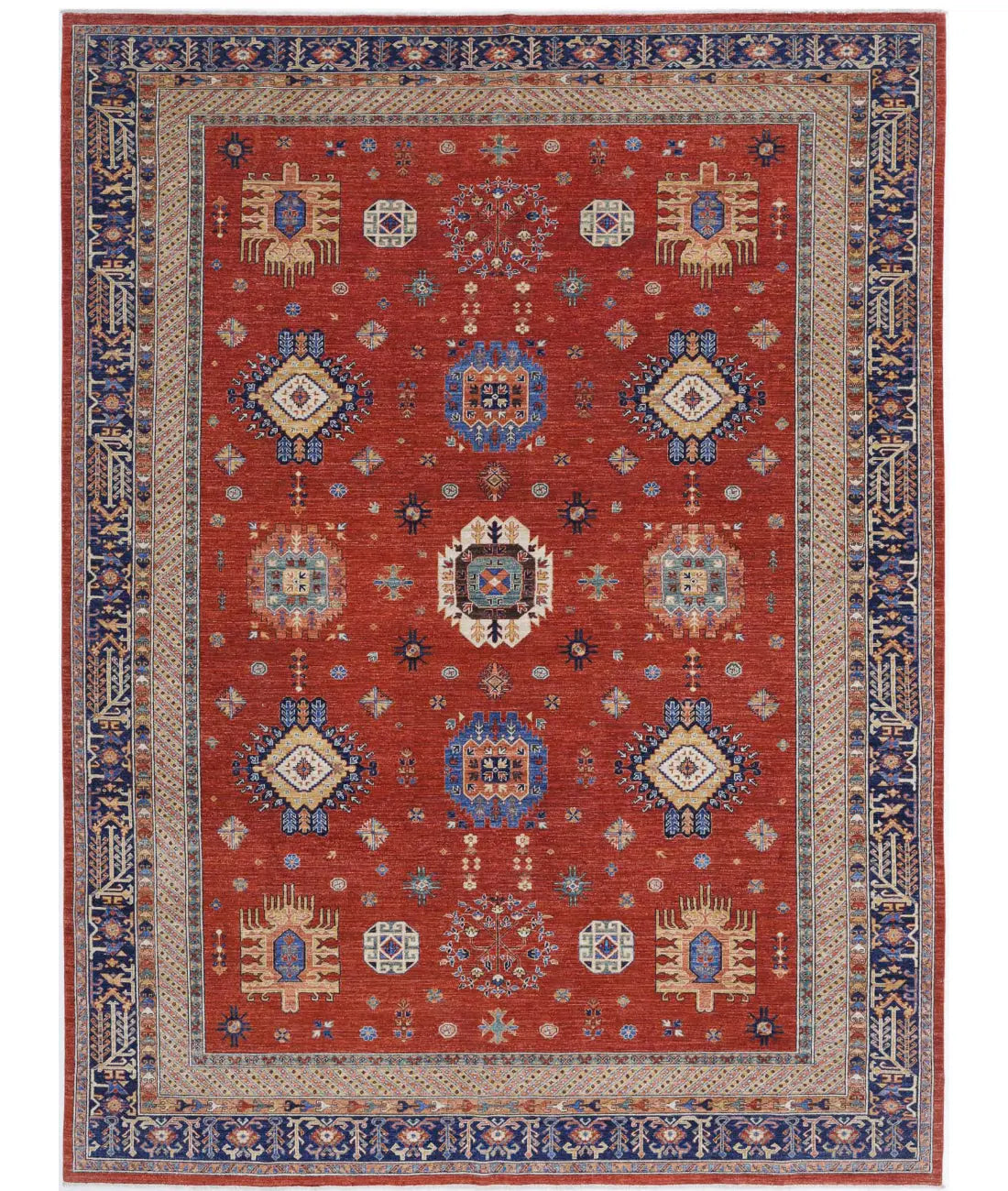 Hand Knotted Nomadic Caucasian Humna Wool Rug - 10'0'' x 13'5'' - Arteverk Rugs Area rug