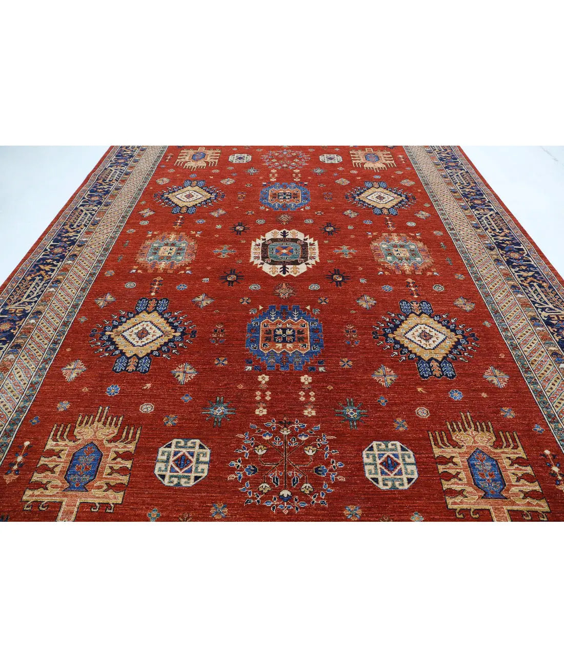 Hand Knotted Nomadic Caucasian Humna Wool Rug - 10'0'' x 13'5'' - Arteverk Rugs Area rug