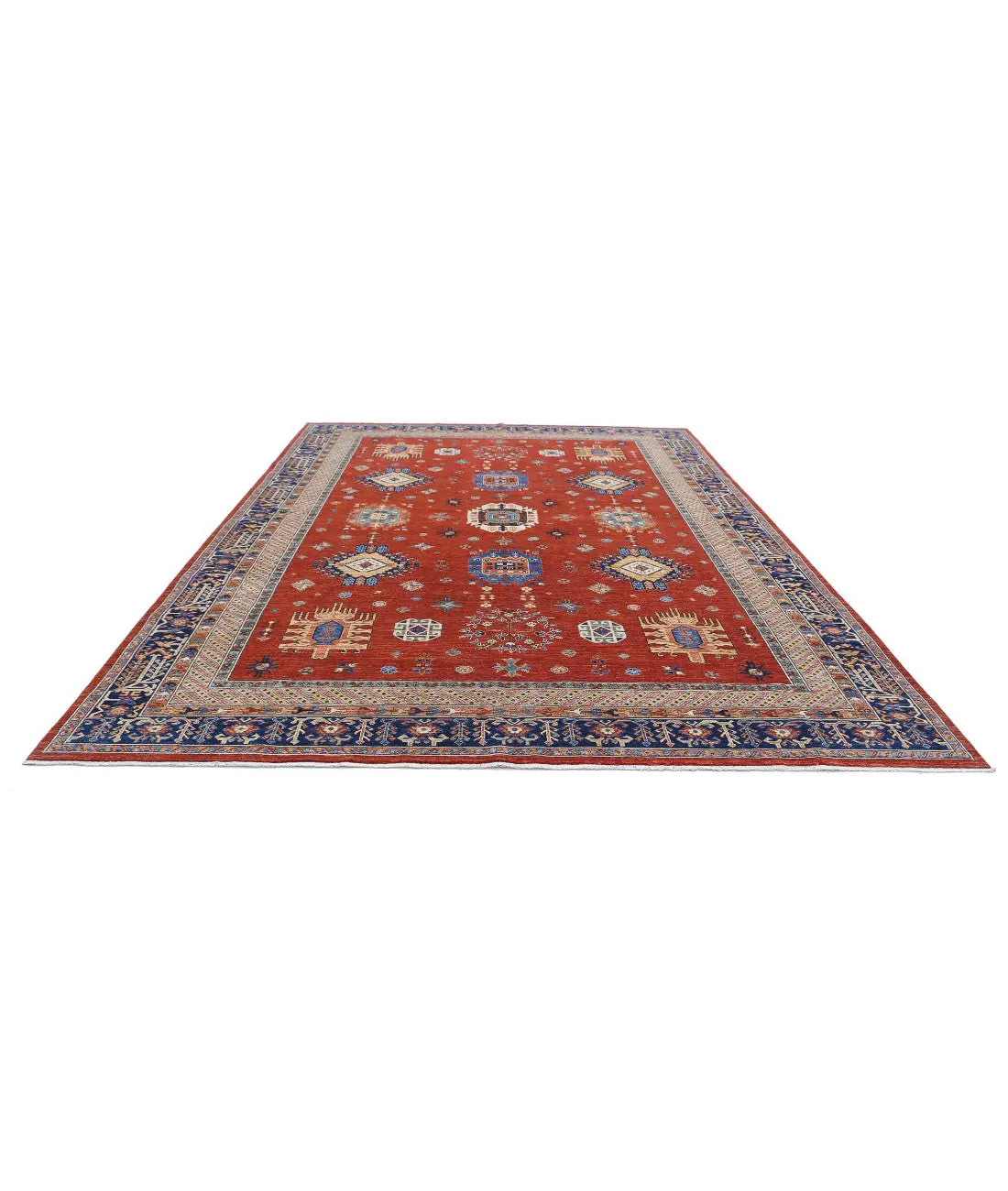 Hand Knotted Nomadic Caucasian Humna Wool Rug - 10'0'' x 13'5'' - Arteverk Rugs Area rug