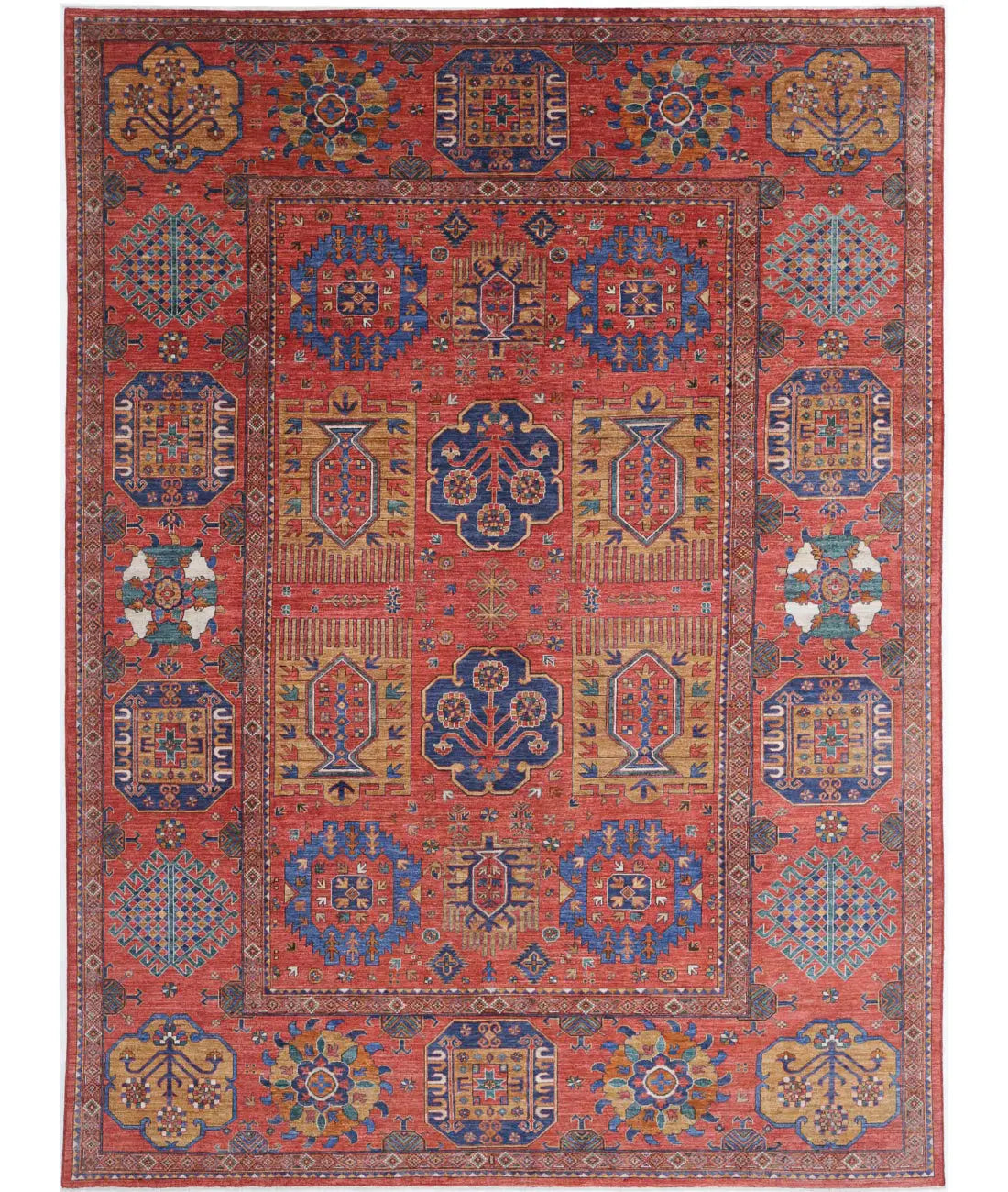 Hand Knotted Nomadic Caucasian Humna Wool Rug - 10'3'' x 14'4''