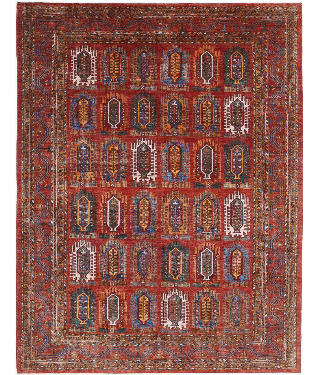 Hand Knotted Nomadic Caucasian Humna Wool Rug - 10'4'' x 13'6'' - Arteverk Rugs Area rug
