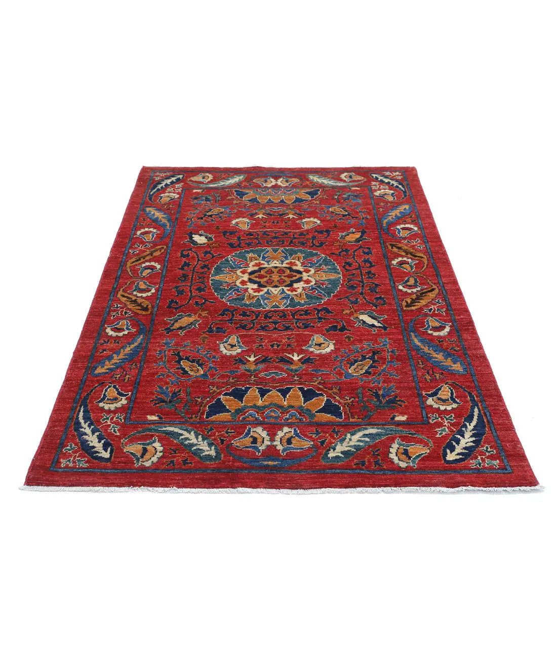 Hand Knotted Nomadic Caucasian Humna Wool Rug - 3'11'' x 6'3'' - Arteverk Rugs Area rug