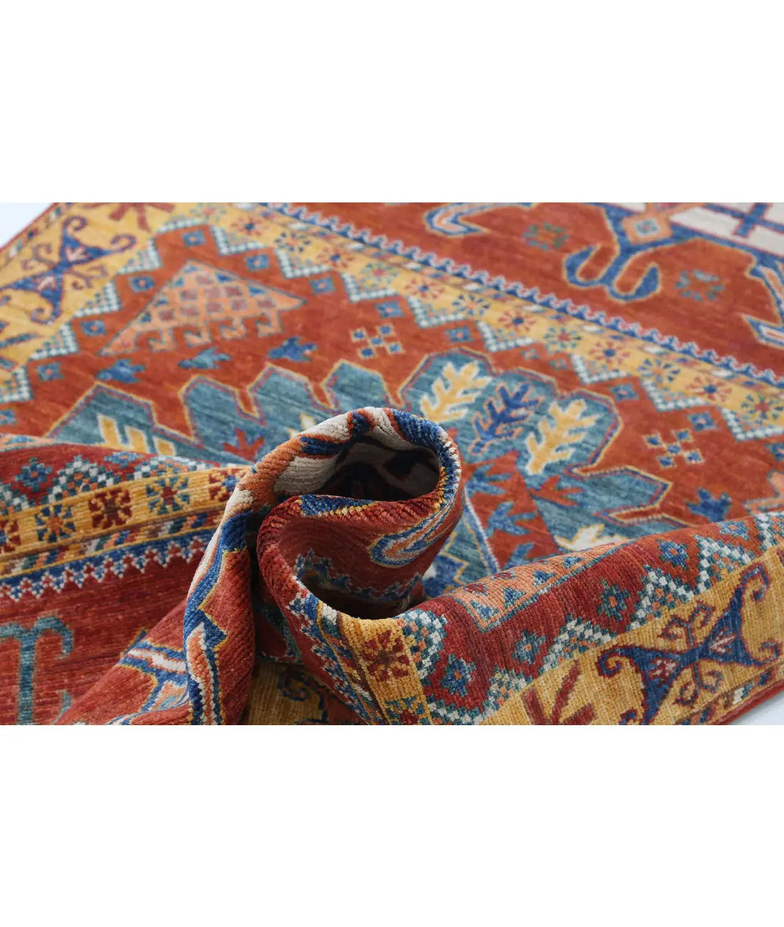 Hand Knotted Nomadic Caucasian Humna Wool Rug - 3'11'' x 6'4'' - Arteverk Rugs Area rug