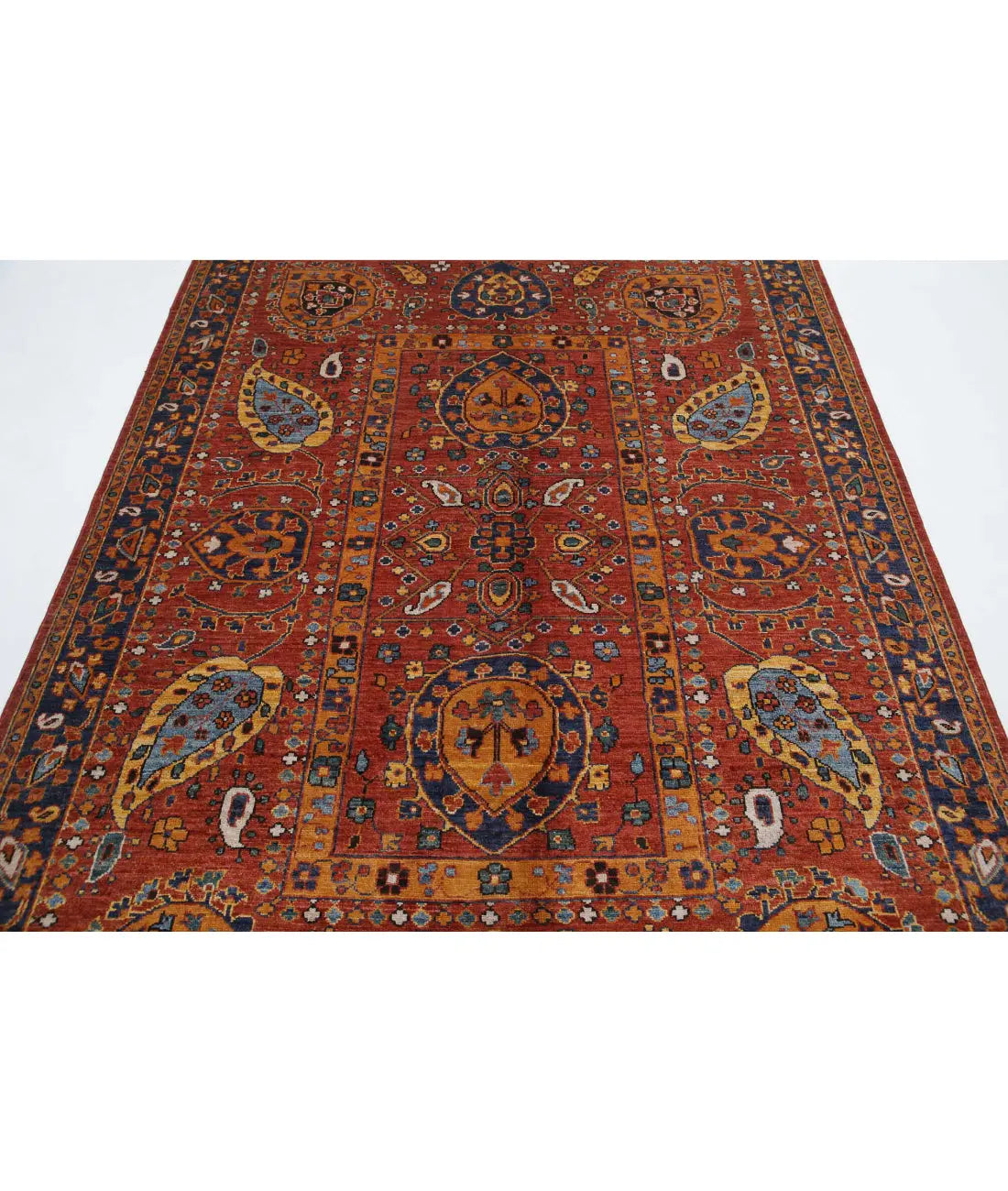 Hand Knotted Nomadic Caucasian Humna Wool Rug - 5'6'' x 7'10'' - Arteverk Rugs Area rug