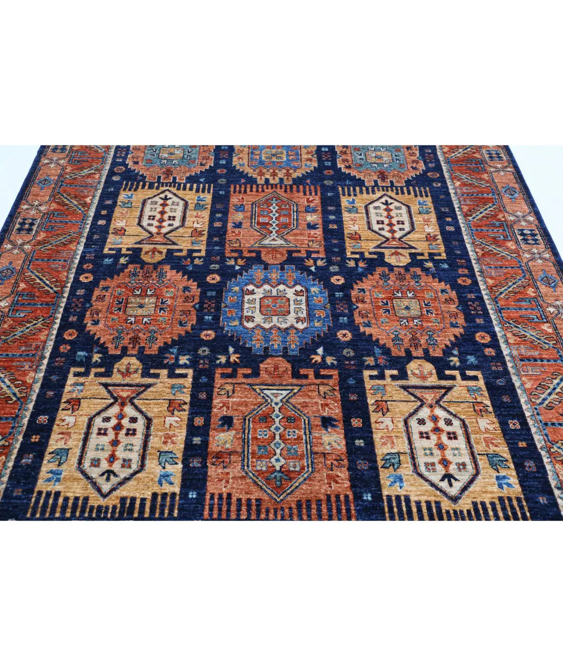 Hand Knotted Nomadic Caucasian Humna Wool Rug - 5'9'' x 8'10'' - Arteverk Rugs Area rug