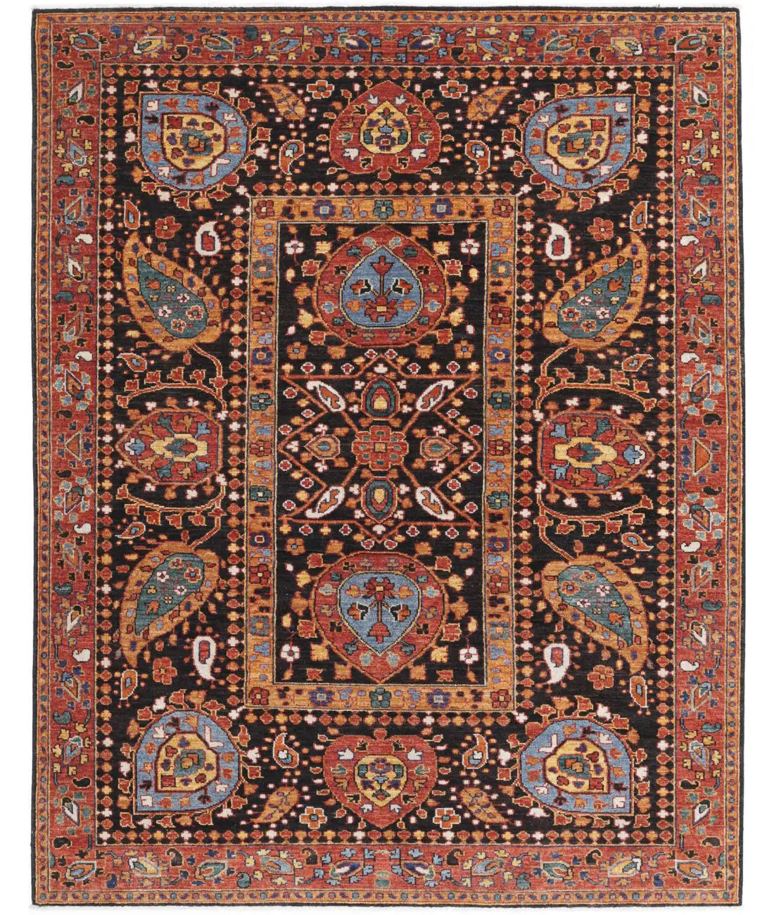 Hand Knotted Nomadic Caucasian Humna Wool Rug - 6'0'' x 7'10''