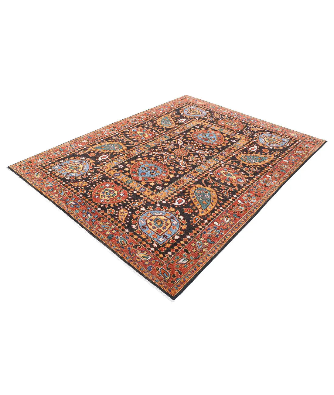 Hand Knotted Nomadic Caucasian Humna Wool Rug - 6'0'' x 7'10'' - Arteverk Rugs Area rug