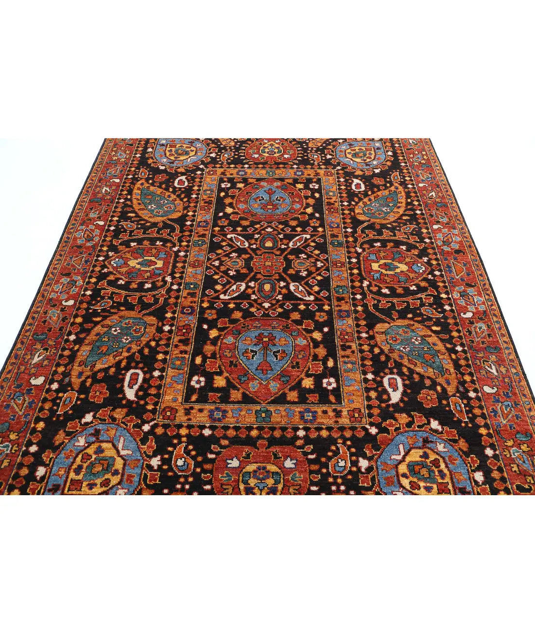 Hand Knotted Nomadic Caucasian Humna Wool Rug - 6'0'' x 7'10'' - Arteverk Rugs Area rug