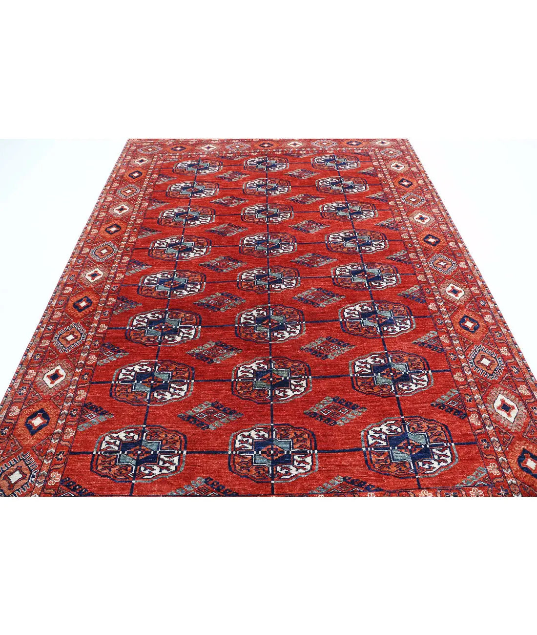 Hand Knotted Nomadic Caucasian Humna Wool Rug - 6'7'' x 9'7'' - Arteverk Rugs Area rug