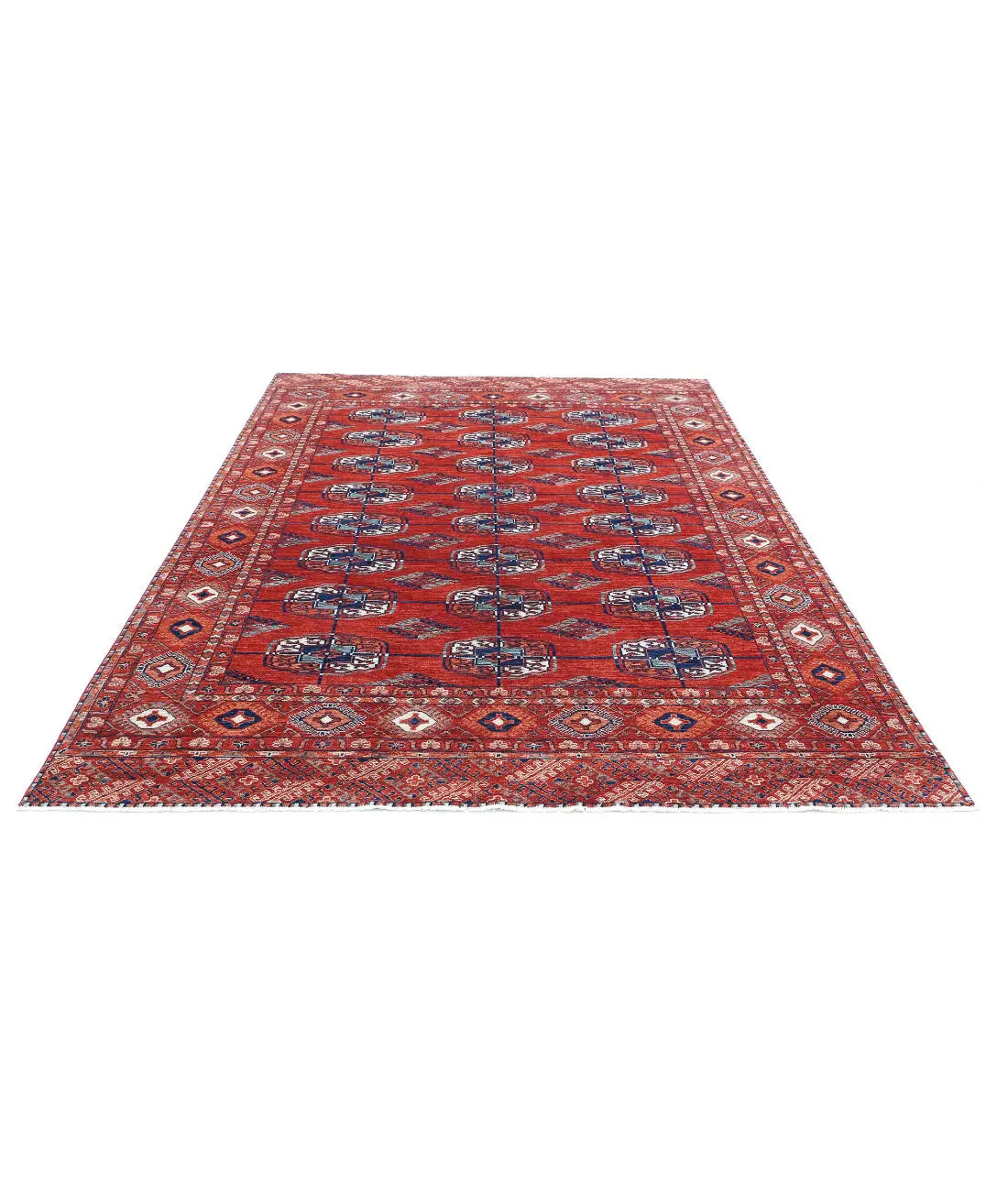 Hand Knotted Nomadic Caucasian Humna Wool Rug - 6'7'' x 9'7'' - Arteverk Rugs Area rug