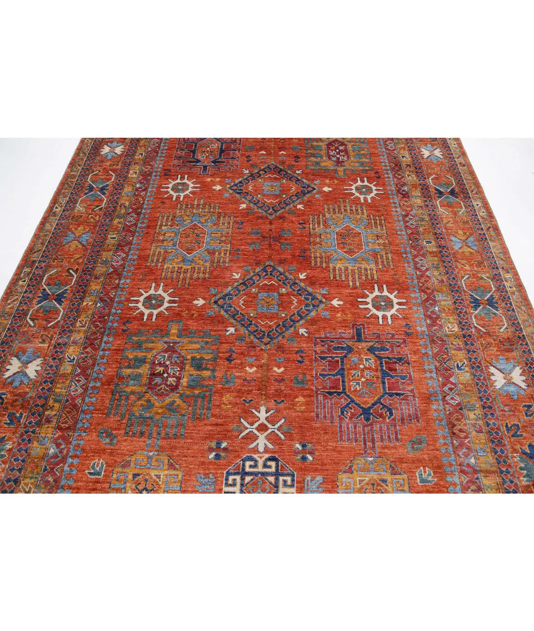 Hand Knotted Nomadic Caucasian Humna Wool Rug - 6'8'' x 10'4'' - Arteverk Rugs Area rug