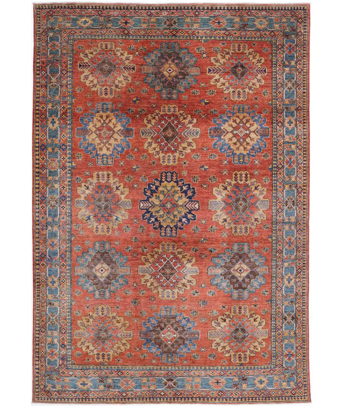 Hand Knotted Nomadic Caucasian Humna Wool Rug - 6&#39;8&#39;&#39; x 9&#39;10&#39;&#39; - Arteverk Rugs Area rug