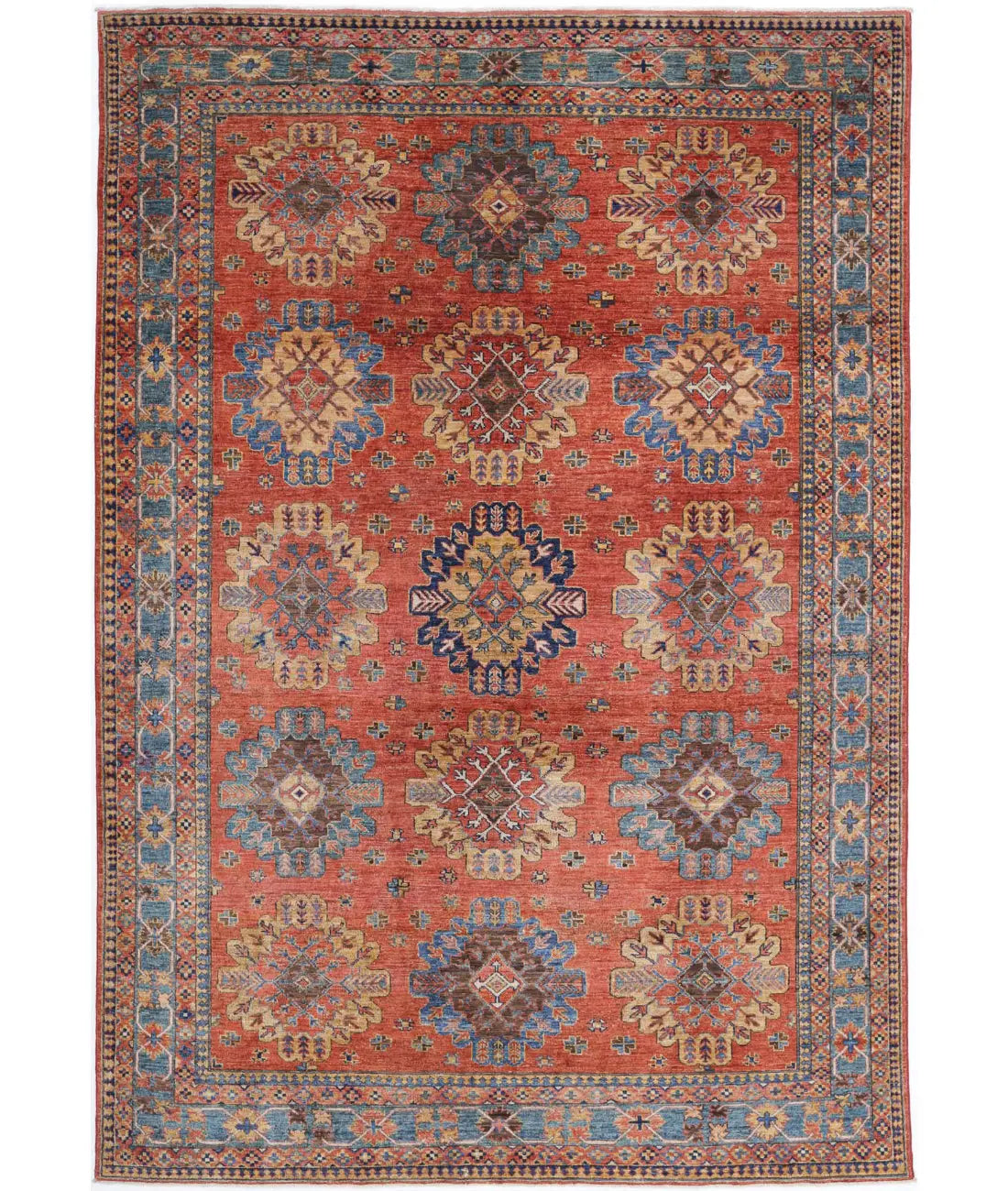 Hand Knotted Nomadic Caucasian Humna Wool Rug - 6'8'' x 9'10''