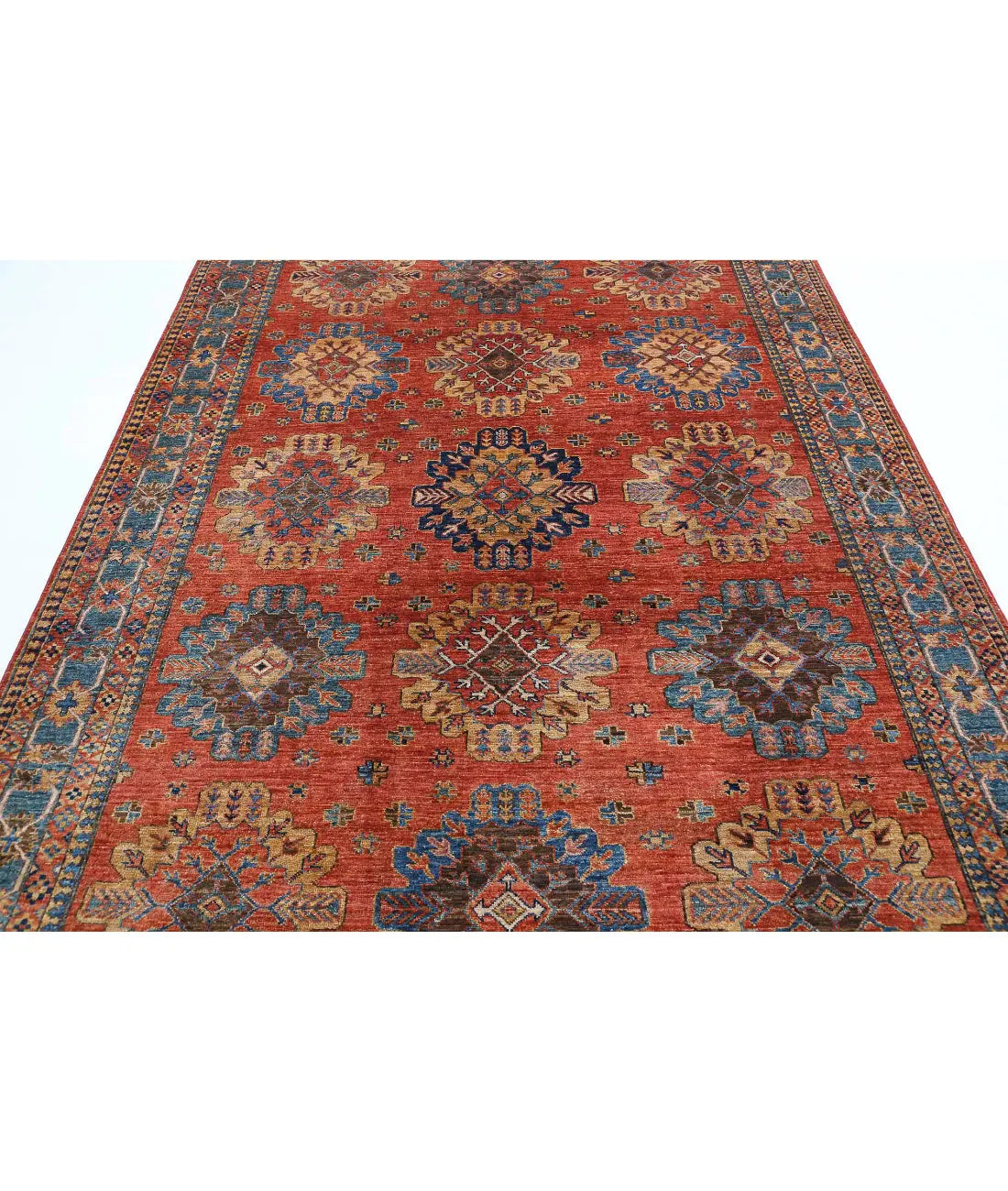 Hand Knotted Nomadic Caucasian Humna Wool Rug - 6'8'' x 9'10'' - Arteverk Rugs Area rug