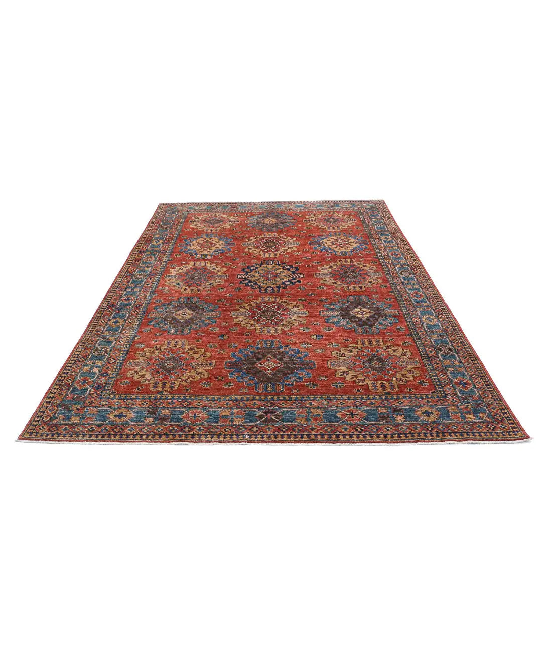 Hand Knotted Nomadic Caucasian Humna Wool Rug - 6'8'' x 9'10'' - Arteverk Rugs Area rug