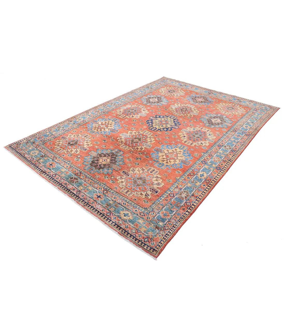 Hand Knotted Nomadic Caucasian Humna Wool Rug - 6'8'' x 9'10'' - Arteverk Rugs Area rug
