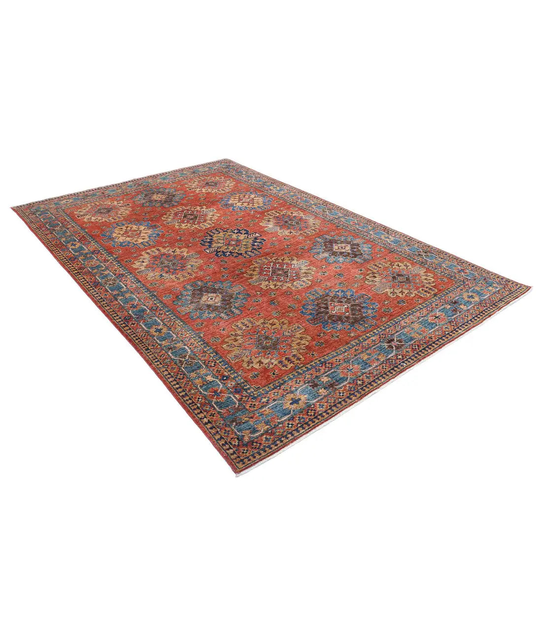 Hand Knotted Nomadic Caucasian Humna Wool Rug - 6'8'' x 9'10'' - Arteverk Rugs Area rug
