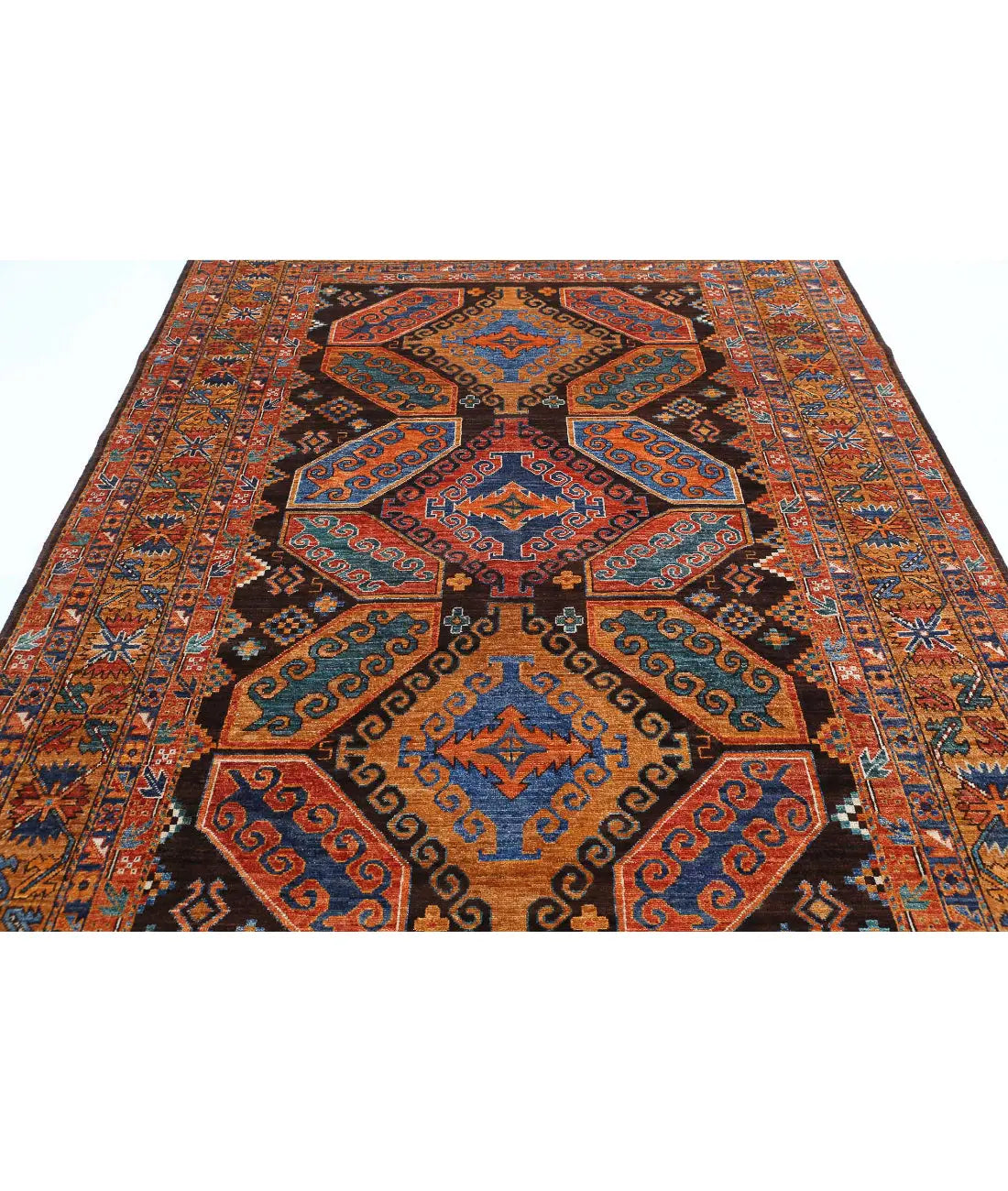 Hand Knotted Nomadic Caucasian Humna Wool Rug - 6'8'' x 9'7'' - Arteverk Rugs Area rug