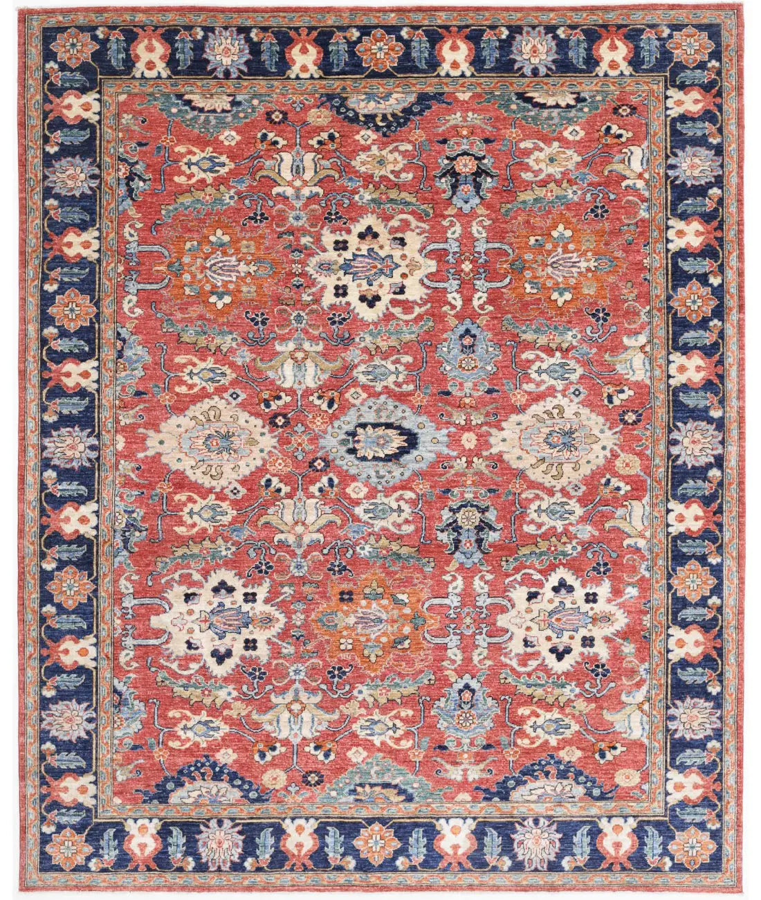 Hand Knotted Nomadic Caucasian Humna Wool Rug - 7'10'' x 9'10''