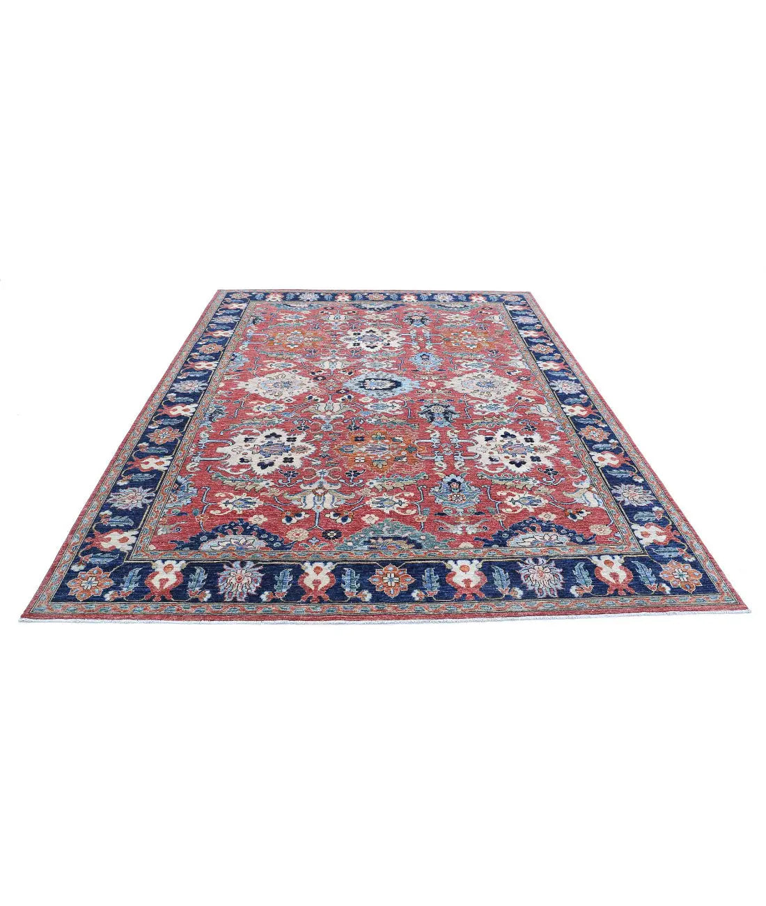 Hand Knotted Nomadic Caucasian Humna Wool Rug - 7'10'' x 9'10'' - Arteverk Rugs Area rug