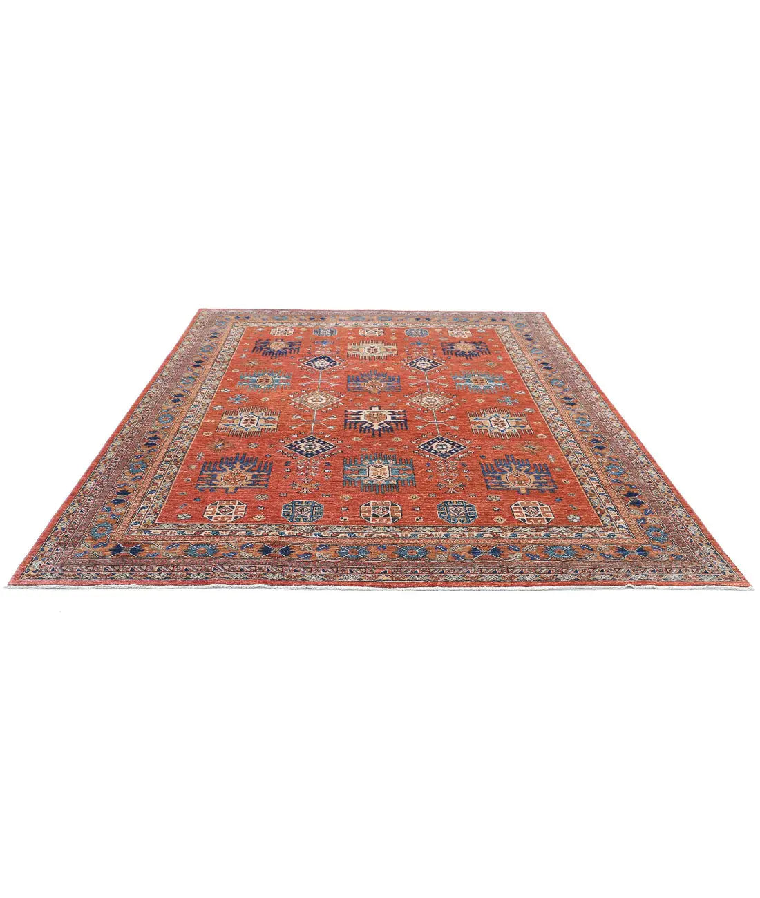 Hand Knotted Nomadic Caucasian Humna Wool Rug - 7'11'' x 9'8'' - Arteverk Rugs Area rug
