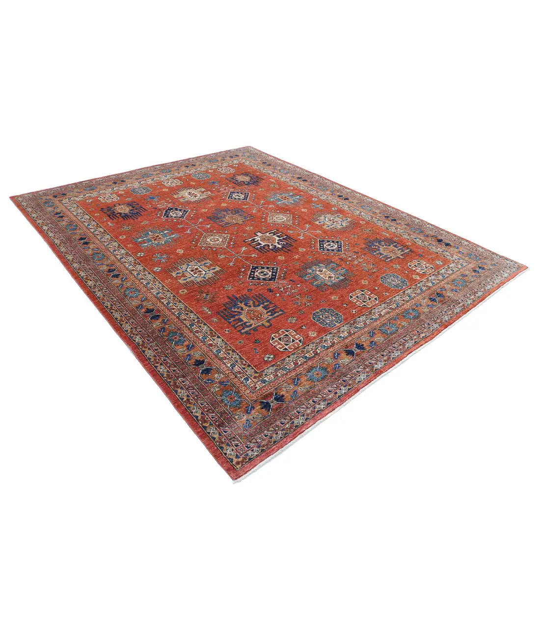 Hand Knotted Nomadic Caucasian Humna Wool Rug - 7'11'' x 9'8'' - Arteverk Rugs Area rug