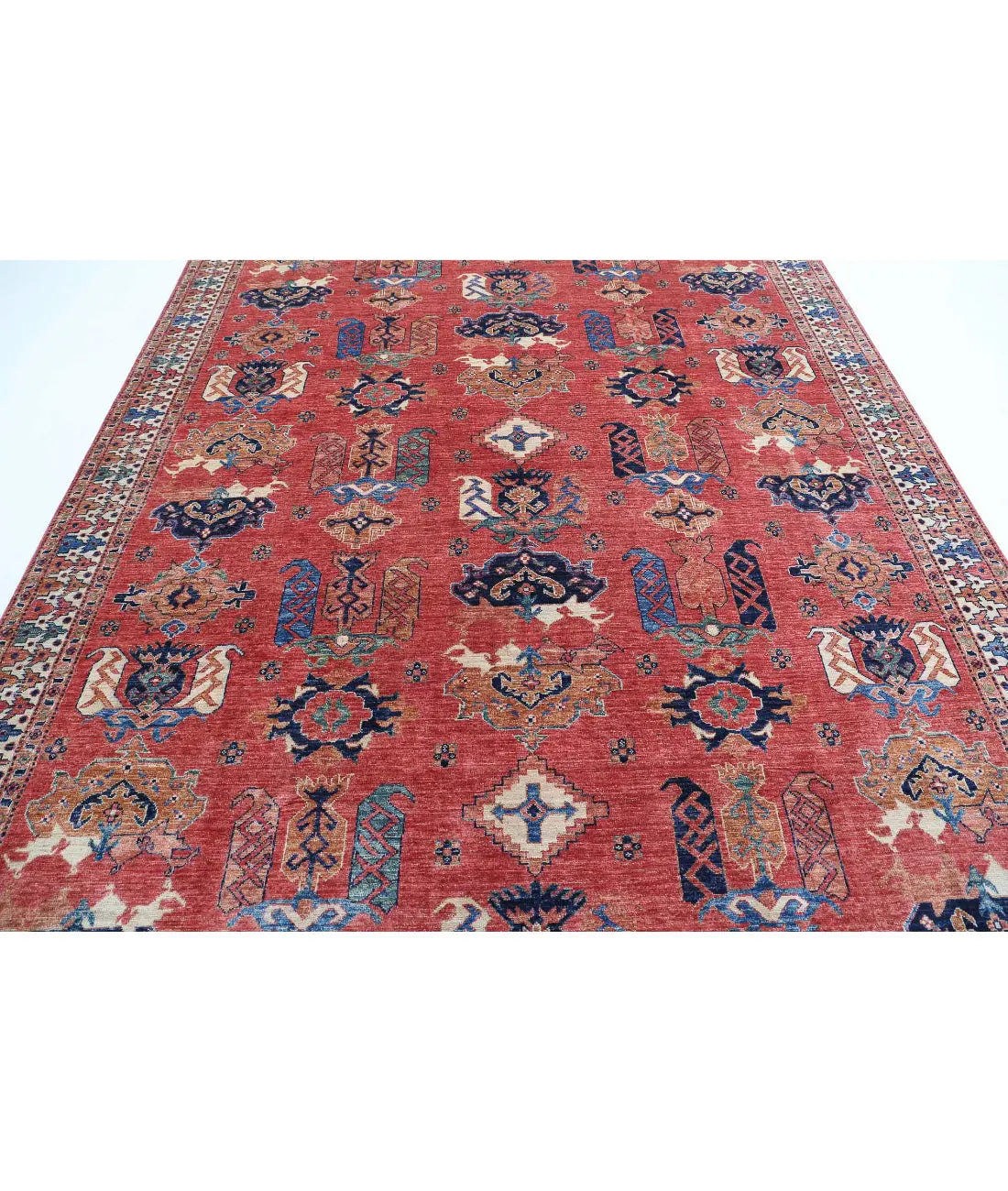 Hand Knotted Nomadic Caucasian Humna Wool Rug - 7'9'' x 10'0'' - Arteverk Rugs Area rug