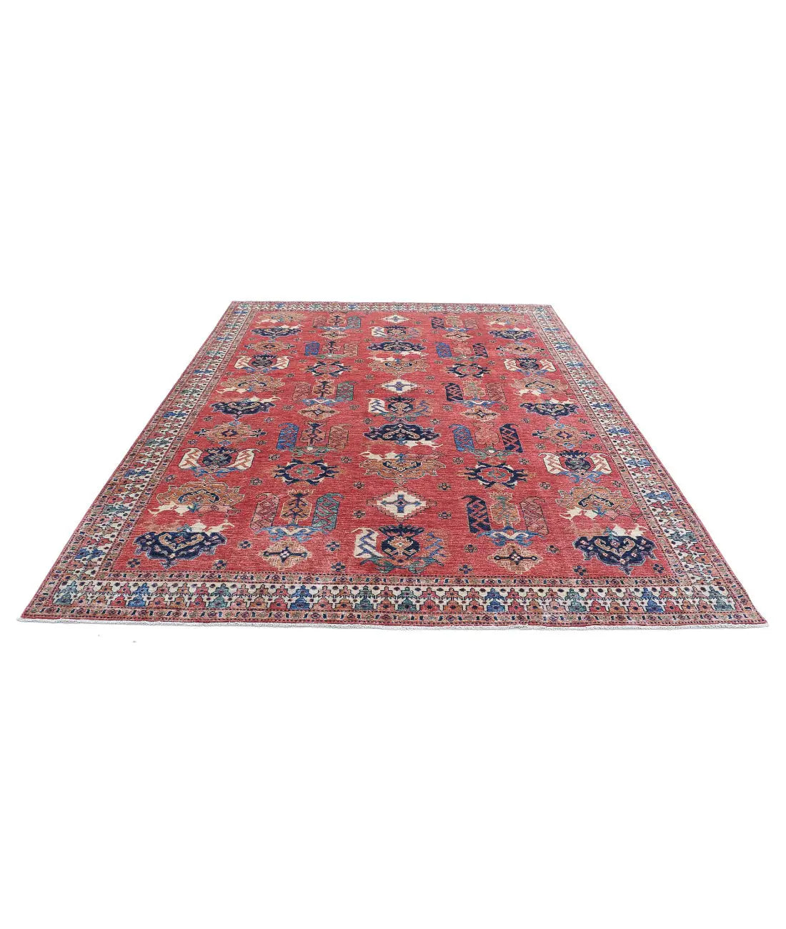 Hand Knotted Nomadic Caucasian Humna Wool Rug - 7'9'' x 10'0'' - Arteverk Rugs Area rug