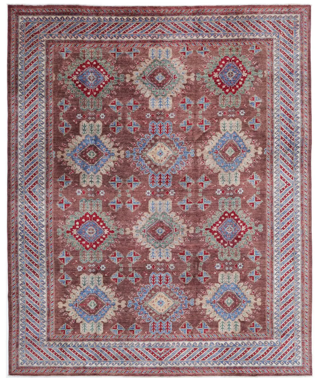 Hand Knotted Nomadic Caucasian Humna Wool Rug - 8'0'' x 9'8'' - Arteverk Rugs Area rug