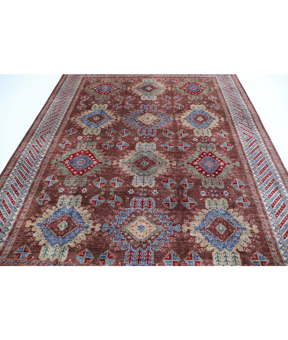 Hand Knotted Nomadic Caucasian Humna Wool Rug - 8'0'' x 9'8'' - Arteverk Rugs Area rug
