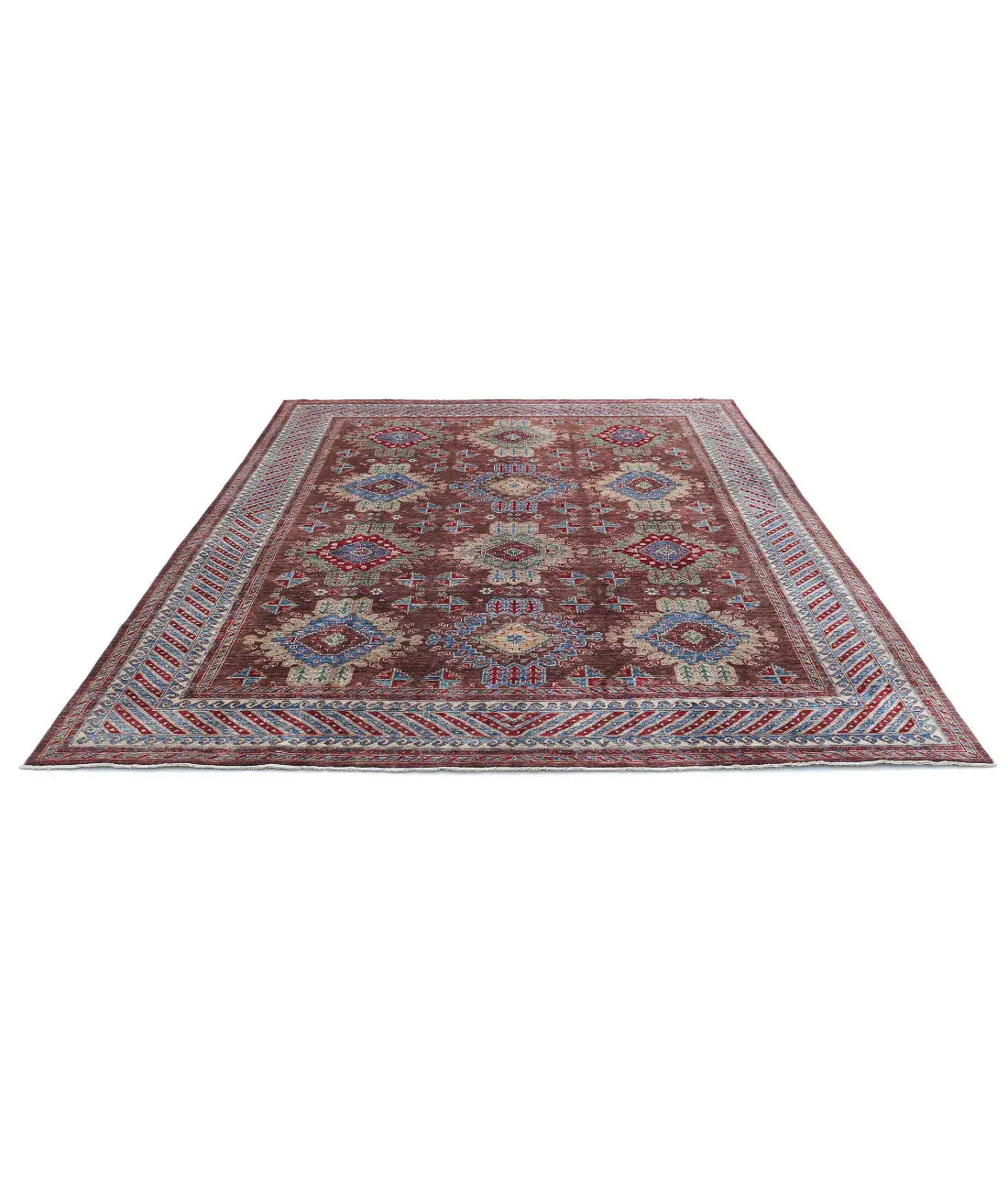 Hand Knotted Nomadic Caucasian Humna Wool Rug - 8'0'' x 9'8'' - Arteverk Rugs Area rug