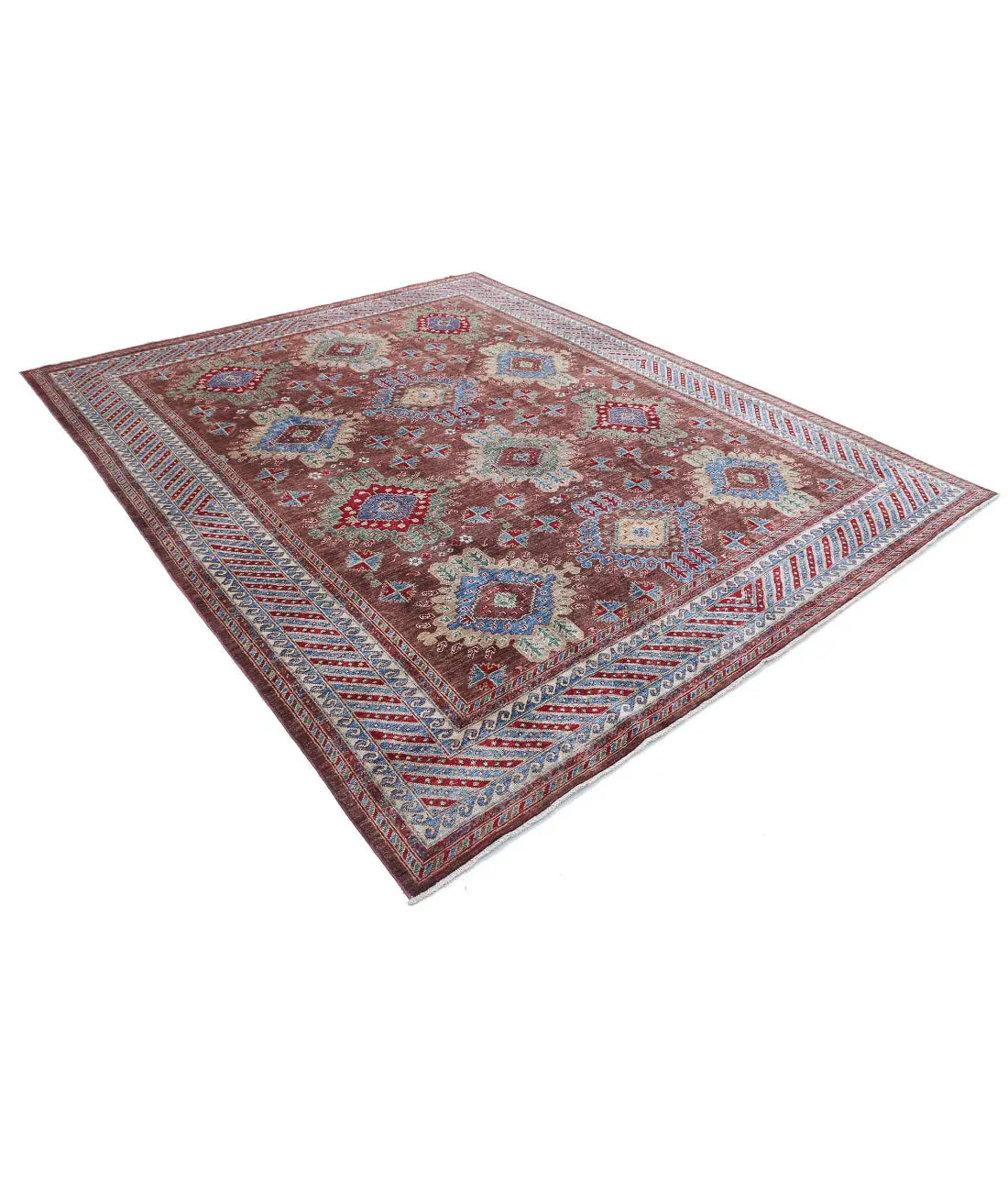 Hand Knotted Nomadic Caucasian Humna Wool Rug - 8'0'' x 9'8'' - Arteverk Rugs Area rug