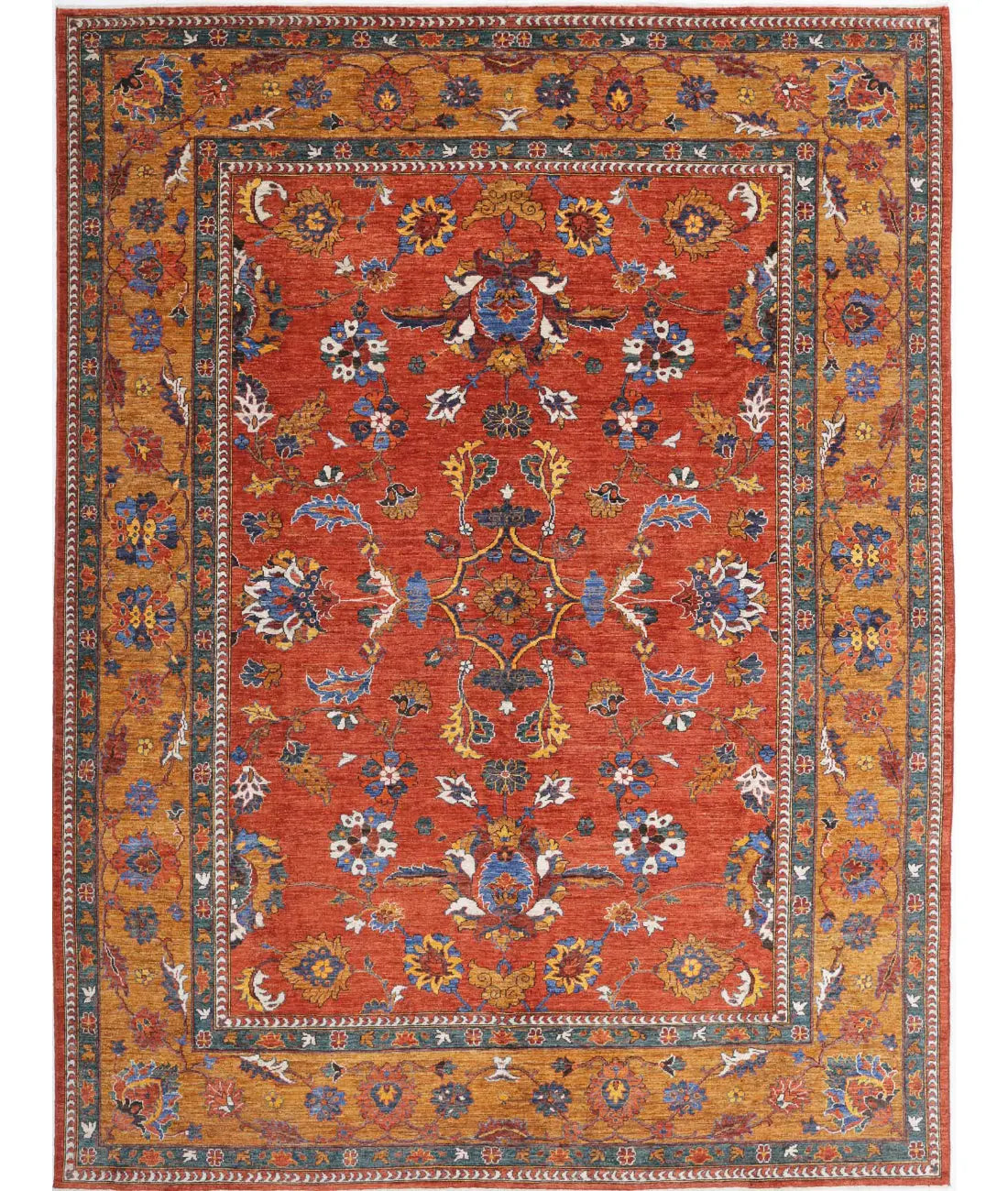 Hand Knotted Nomadic Caucasian Humna Wool Rug - 8'10'' x 11'8'' - Arteverk Rugs Area rug