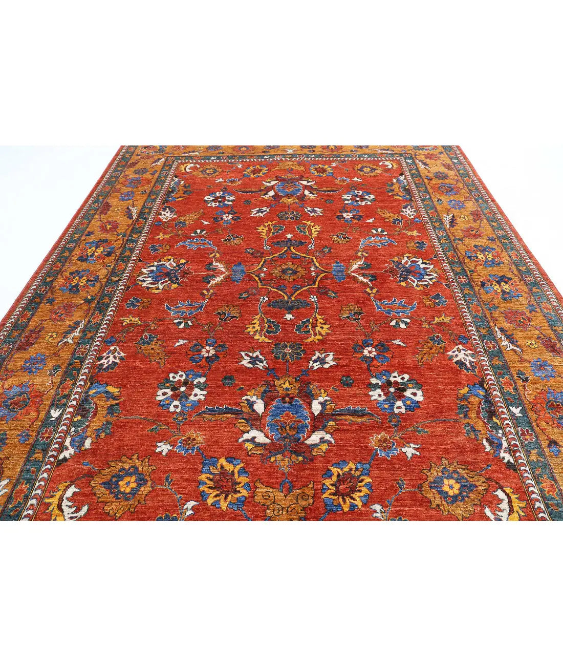 Hand Knotted Nomadic Caucasian Humna Wool Rug - 8'10'' x 11'8'' - Arteverk Rugs Area rug