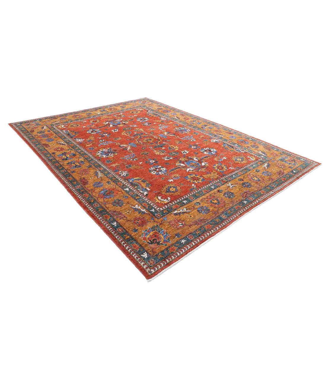 Hand Knotted Nomadic Caucasian Humna Wool Rug - 8'10'' x 11'8'' - Arteverk Rugs Area rug