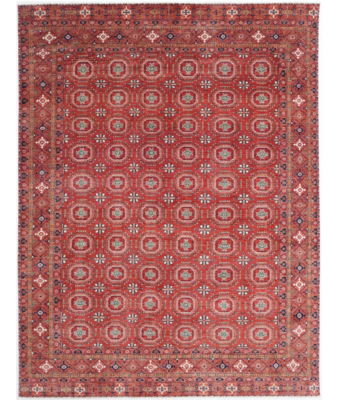 Hand Knotted Nomadic Caucasian Humna Wool Rug - 8'11'' x 11'10''